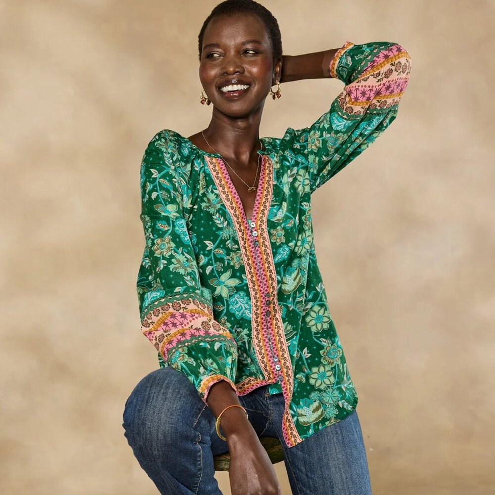 NWT Sundance Boho loose flowing peasant blouse.